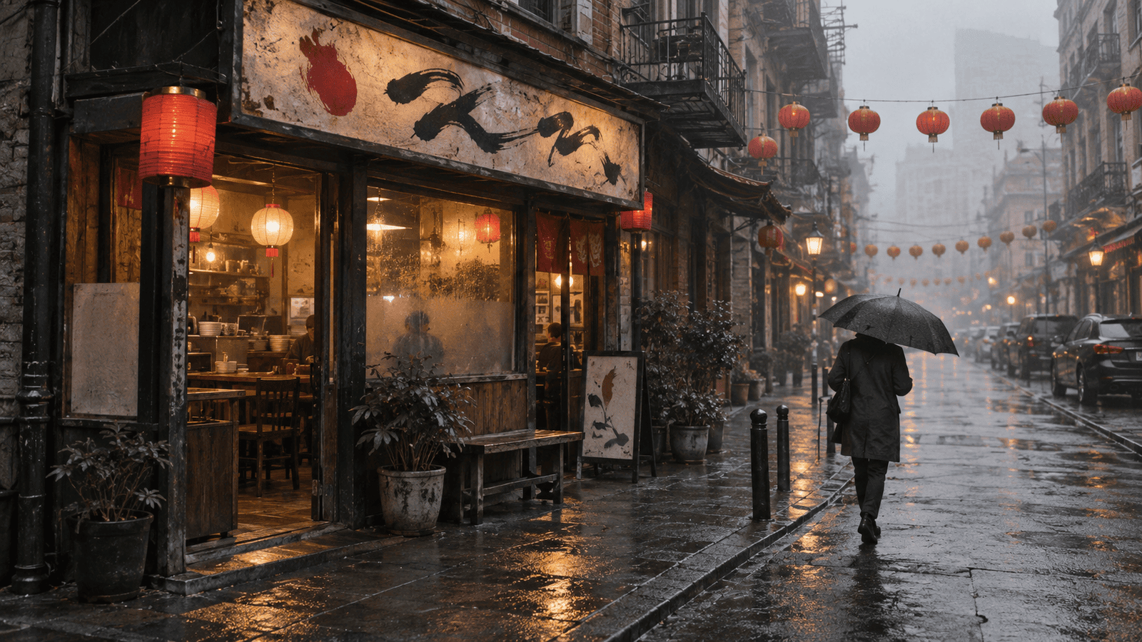 fog-touched street scene in San Francisco